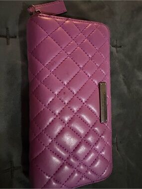 Kurt Geiger London Quilted Purple Zip Wallet